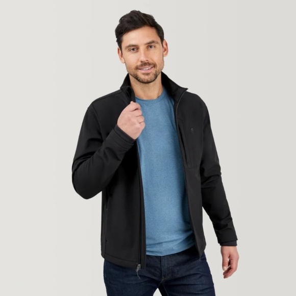 Free Country Men’s Soft Shell Jacket Black Water & Wind Resistant Jacket/Coat - Picture 9 of 11
